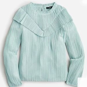 J.Crew Crinkled-Chiffon V-detailed top